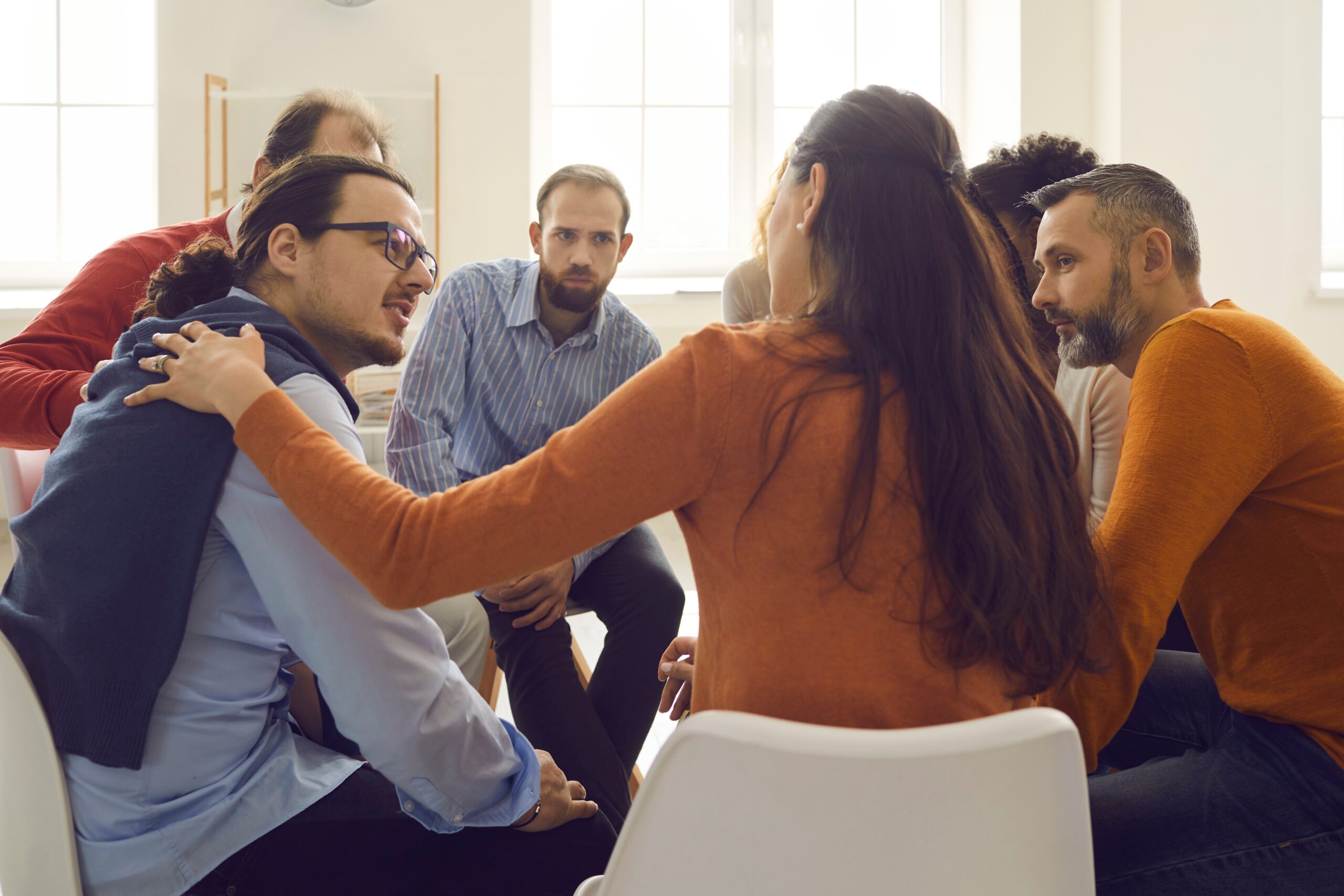 group therapy session at a drug rehab center in Berlin, NJ