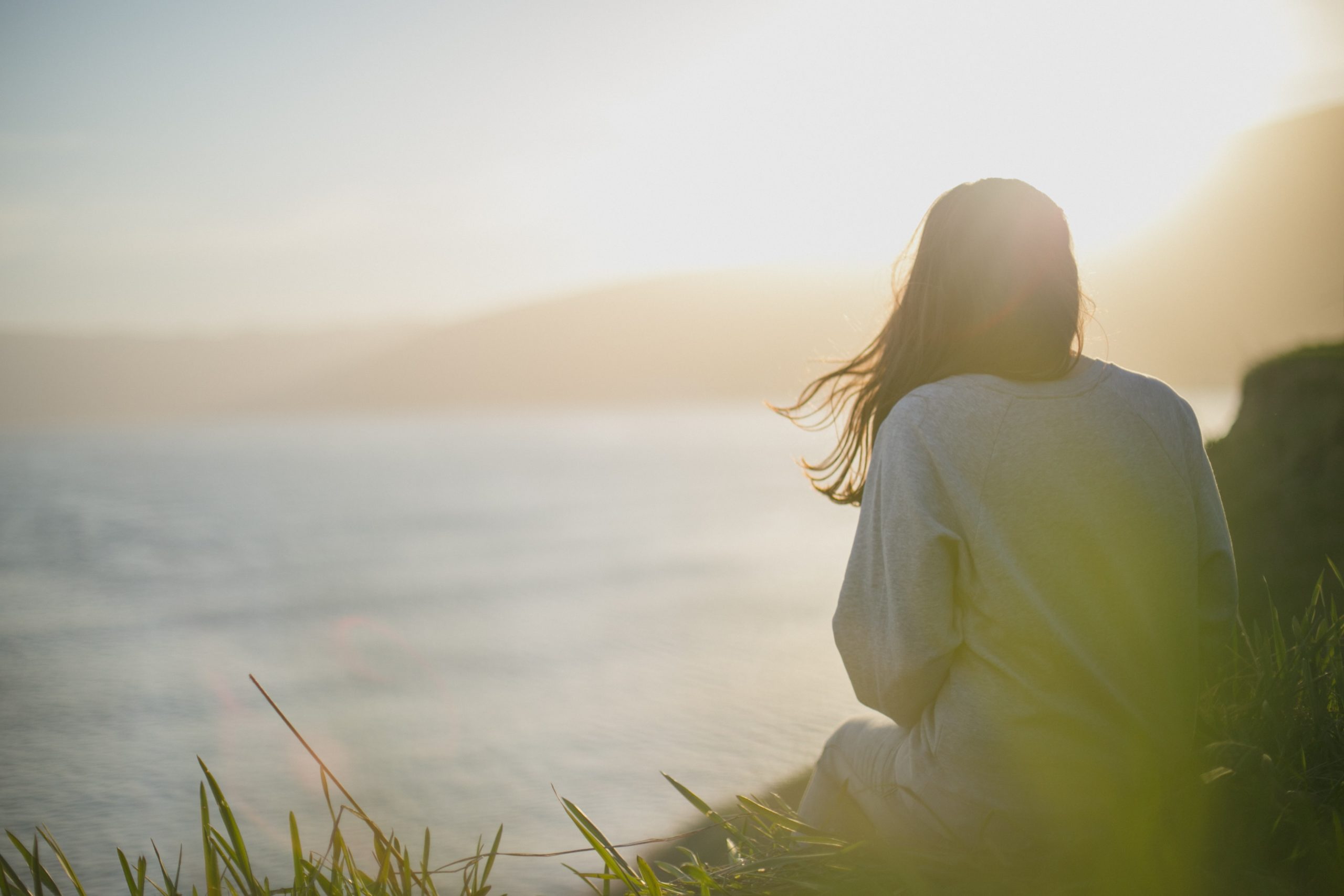 Woman with personality disorder sitting quietly for self-care
